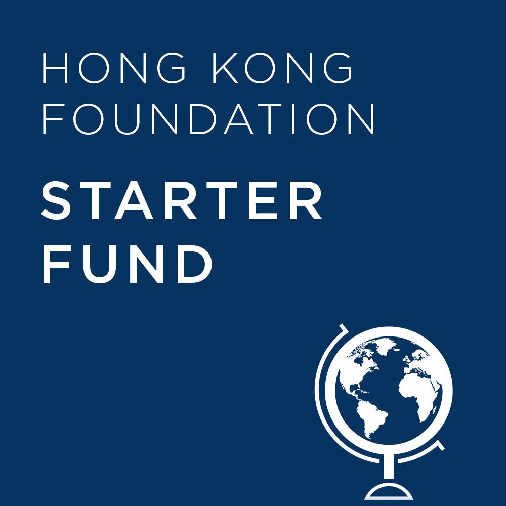 Dark blue background with 'Hong Kong Foundation Basic Fund' text and a globe icon.