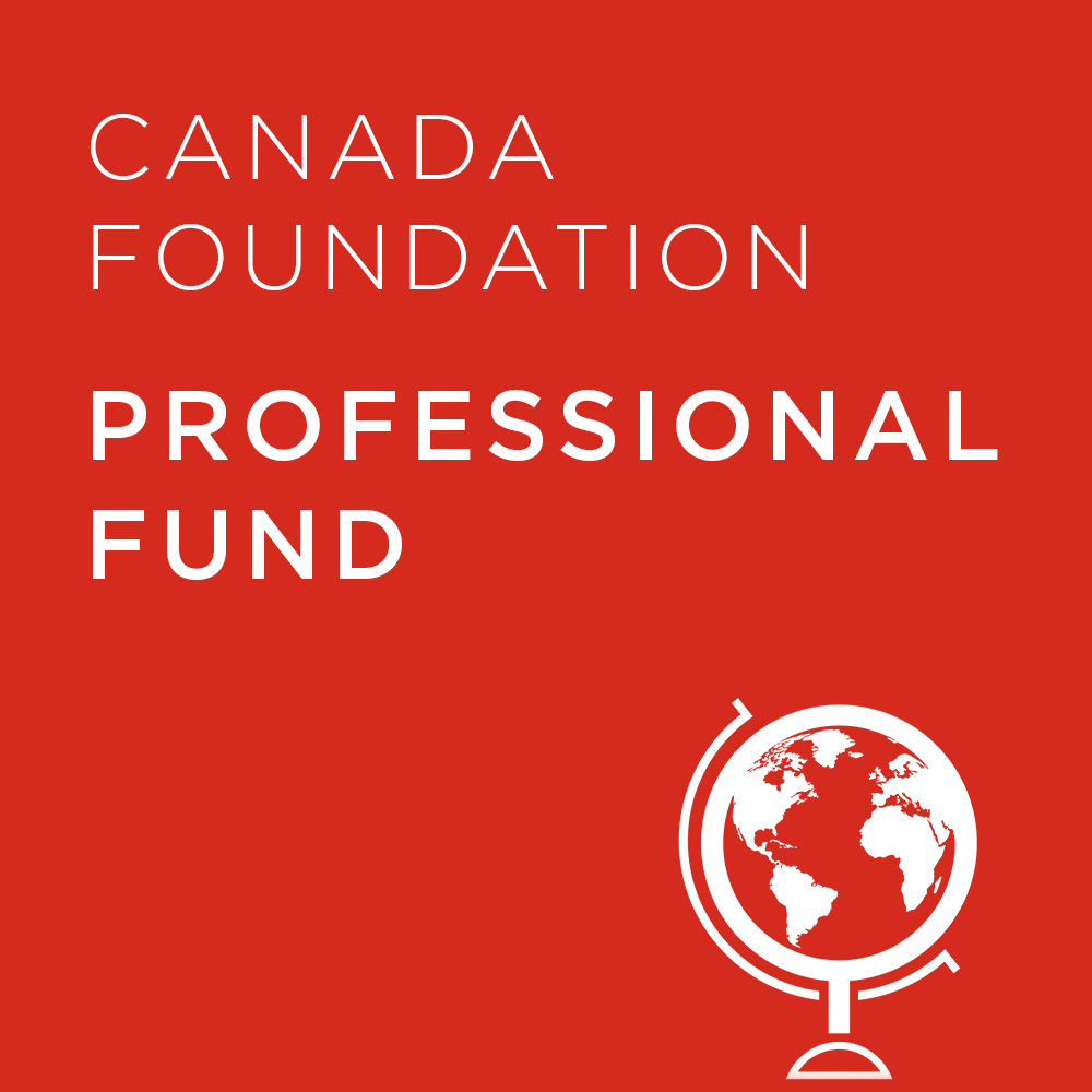 Vivid red background with 'Canada Foundation Professional Fund' text and a globe icon.